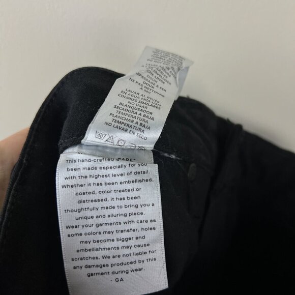 Good American Black Stretch Good Classic Coated Straight Leg Jeans - Picture 6 of 7